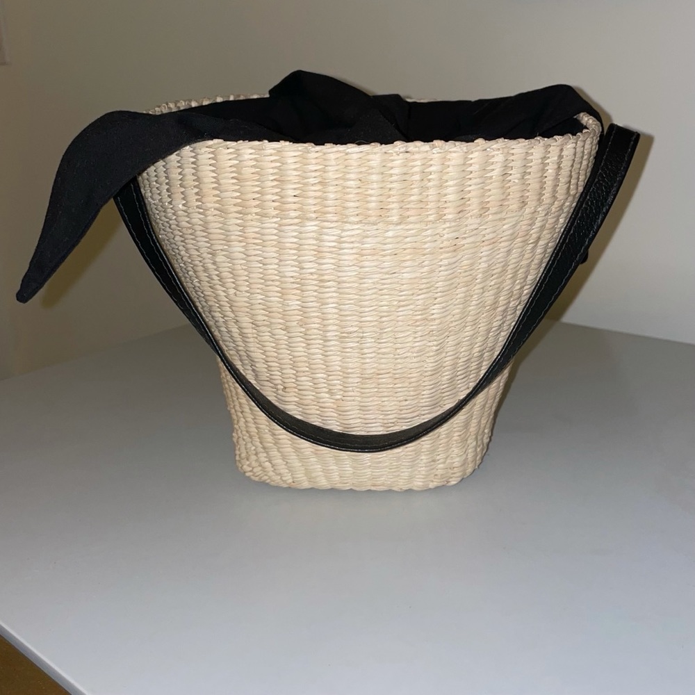 Elegant Cream and Black Satchel